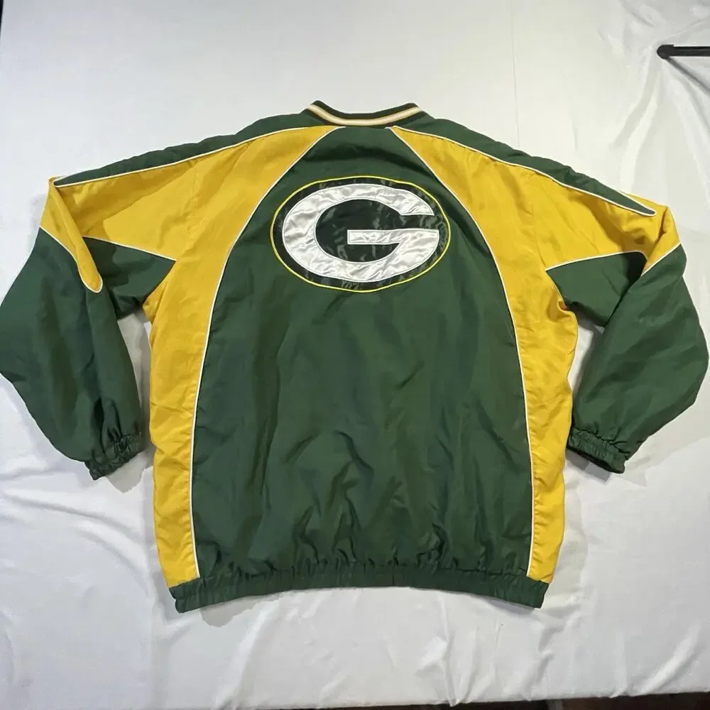 Vintage Green Bay Packers NFL Windbreaker Jacket G-III Pullover Mens XXL